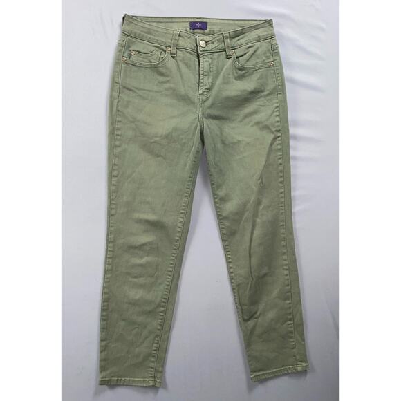 NYDJ Lift/Tuck 'Ankle' Lightweight Stretch Jeans. Olive Green, Women's 4P. GUC! - Picture 1 of 5